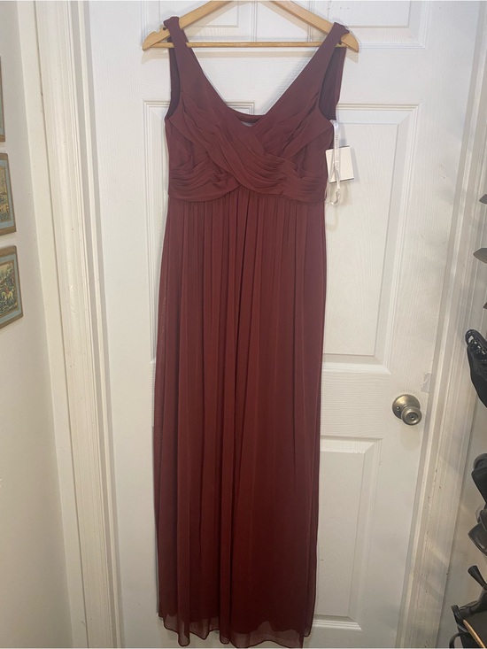 wine bridesmaid dresses david's bridal | | Davids Bridal Nwt Mesh W Cowl Neck Burgundy Chiffon Maxi Dress Sleeveless Size Up For This Designer:3T